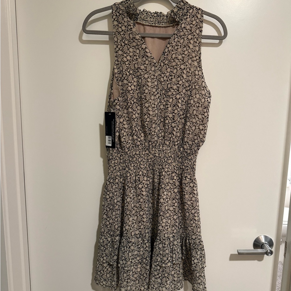 Floral Sleeveless Dress - Black and Cream - brand new
